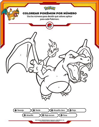 Imagen de la página para colorear de Charizard.